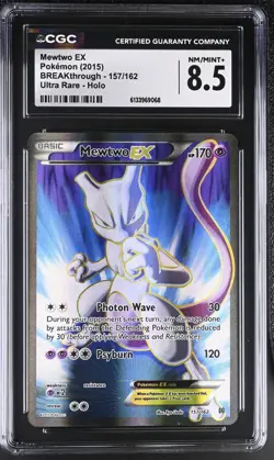 2015 POKEMON XY BREAKTHROUGH MEWTWO EX #157 FULL ART CGC 8.5 - Image 1