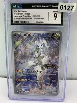Pokemon CGC 9 N's Reshiram Stamped Promo From Journey Together Enhanced Booster - Image 3