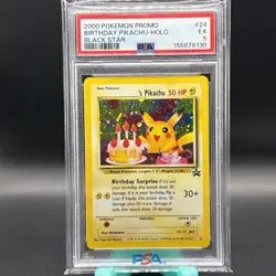 Pokemon 2000 Promo Birthday Pikachu Holo Black Star PSA 5 - Image 1