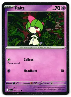 Ralts 058/132 - 🌊 Mega Evolution Pokemon TCG COSMOS Holo 🖤 - LP - Image 1