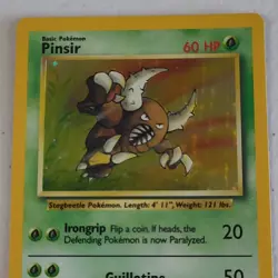 Pokemon Pinsir 9/64 Jungle Holo Rare 60 HP Basic 1999 Wizards English - Image 1