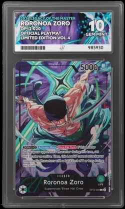 2026 One Piece Japanese Promo Playmat Vol. 4 Roronoa Zoro OP12-020 ACE 10 - Image 1