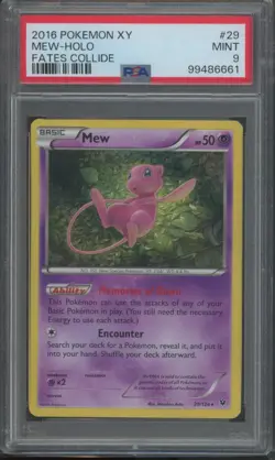Pokemon TCG Mew 29/124 XY Fates Collide Holo PSA 9 - Image 1