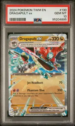 2024 POKEMON TWM EN-TWILIGHT MASQUERADE #130 DRAGAPULT EX PSA 10 - Image 1