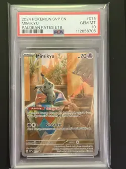 [PSA 10] Mimikyu 075 Paldean Fates Elite Trainer Box ETB Promo SVP POKEMON - Image 1