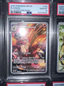 Pokemon TCG PSA 10 Blaziken 192/182 Destined Rivals Illustration Rare Holo - Image 1