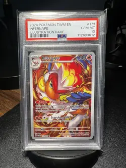 INFERNAPE PSA 10 2024 POKEMON TWILIGHT MASQUERADE TWM #173/167 ILLUSTRATION RARE - Image 1