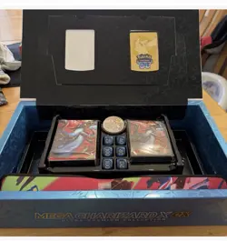 Pokemon Mega Charizard X UPC Ultra Premium Collection EMPTY Playmat Sleeves Deck - Image 1