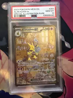 2023 POKEMON MEW EN-151 SPECIAL ILLUSTRATION RARE #201 ALAKAZAM EX PSA 10 - Image 1