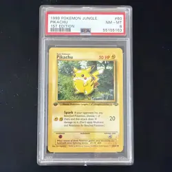 1999 Pokemon Jungle 1st Edition Pikachu PSA 8 - Image 1