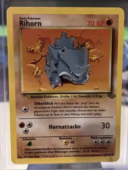 RIHORN (RHYHORN) - Jungle Set - 61/64 - VINTAGE - German Pokemon - WOTC - HP - Image 1