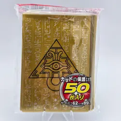 Yu-Gi-Oh Millennium Puzzle Card Sleeves 50x Gold Eye of Anubis Design TCG New - Image 1