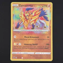 Pokemon TCG Card Zamazenta 102/185 Vivid Voltage Amazing Rare Holo - NM - Image 1