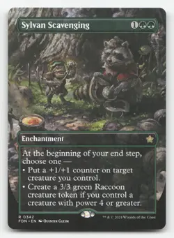 Sylvan Scavenging (Borderless) 342 Rare Foundations Magic MTG NM - Image 1