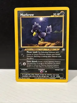 Pokemon TCG Murkrow Neo Genesis 1st Edition Rare Card 24/111 LP Condition - Image 1