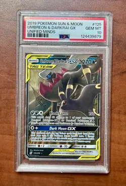 Pokemon Unified Minds Umbreon & Darkrai GX #125 PSA 10 - Image 1