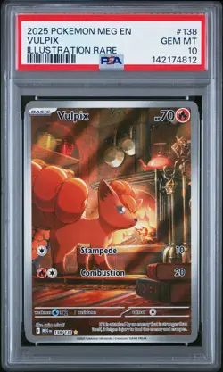 2025 POKEMON MEG EN-MEGA EVOLUTION ILLUSTRATION RARE #138 VULPIX PSA 10 - Image 1