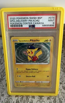 Pokemon TCG PSA 9 2020 Special Delivery Pikachu SWSH Promo BSP 074 Mint - Image 1