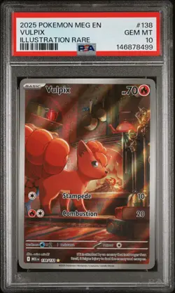 2025 POKEMON MEG EN-MEGA EVOLUTION ILLUSTRATION RARE #138 VULPIX PSA 10 - Image 1