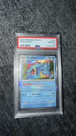 2024 POKEMON SV05 TEMPORAL FORCES #041 FERALIGATR HOLO RARE PSA 10 - Image 1