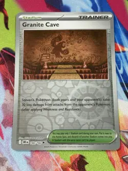 Pokemon Destined Rivals #166/182 Granite Cave Reverse Holo - Image 1