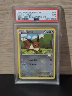 Eevee 84/108 Hatch Dark Explorers City Championship PSA 7 Pokemon 2012 - Image 1