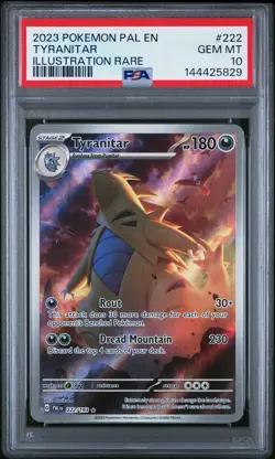 2023 POKEMON PAL EN-PALDEA EVOLVED ILLUSTRATION RARE #222 TYRANITAR PSA 10 - Image 1