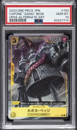 2023 ONE PIECE JPN OP04-KINGDOMS OF INTRIGUE #100 CAPONE "GANG" BEGE PSA 10 - Image 1