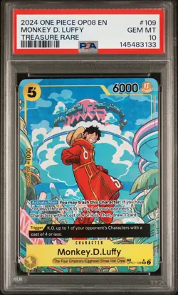 2024 ONE PIECE OP08-TWO LEGENDS TREASURE RARE #109 MONKEY D. LUFFY PSA 10 - Image 1