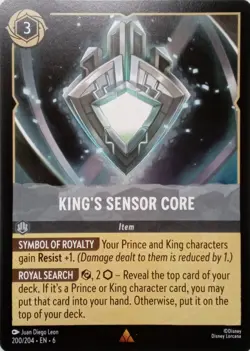 200/204 KING'S SENSOR CORE AZURITE SEA RARE DISNEY LORCANA CARD - Image 1