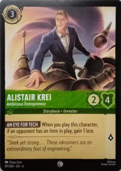 87/204 ALISTAIR KREI AMBITIOUS ENTREPRENEUR COMMON DISNEY LORCANA CARD - Image 1