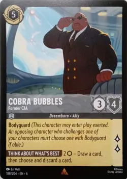 188/204 COBRA BUBBLES FORMER CIA AZURITE SEA RARE DISNEY LORCANA CARD - Image 1