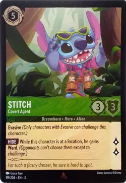 89/204 STITCH COVERT AGENT INTO THE INKLANDS FOIL RARE DISNEY LORCANA CARD - Image 1