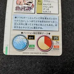 Pokemon Carddass 1996 Green – File No.079 Ramoloss / Slowpoke Card - Image 5