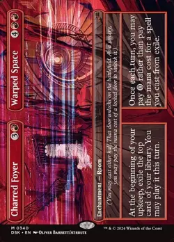 Charred Foyer // Warped Space NM - Duskmourn: House of Horror - MTG - Image 1