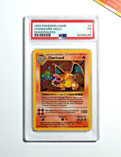 Pokemon PSA 1 Charizard #4 Holo Base Set Shadowless 1999 English - Image 1