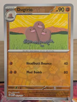 DUGTRIO 051/165 UNCOMMON 151 POKEMON REVERSE HOLO NM - Image 1