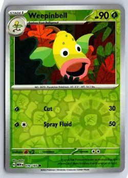 WEEPINBELL 070/165 COMMON 151 POKEMON REVERSE HOLO NM - Image 1