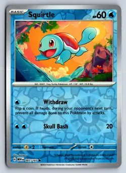 SQUIRTLE 007/165 COMMON 151 POKEMON REVERSE HOLO NM - Image 1