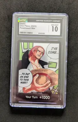 2022 One Piece Card Game: Paramount War OP02 DON!! CGC 10 Gem Mint - Image 1