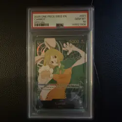 2025 ONE PIECE EB02-ANIME 25TH COLL. CARROT SPECIAL GOLD #021 PSA 10 v low pop! - Image 1
