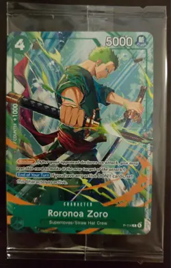 Roronoa Zoro P-114 Convention One Piece Promo Card Sealed English - Image 1