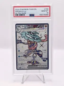 PSA 10 Greninja ex Ultra Rare 198/167 Pokemon 2024 Twilight Masquerade - Image 1