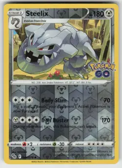 PO-01 Reverse Holo Steelix 044/078 Uncommon Pokemon GO - Image 1