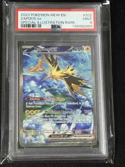 2023 POKEMON MEW EN-151 SPECIAL ILLUSTRATION RARE #202 ZAPDOS EX PSA 9 - Image 1