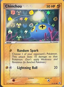 Pokemon 2004 EX Hidden Legends Reverse Holo Chinchou, EBP-0026 - Image 1