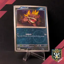 Pokemon Paldean Fates 042/091 Maschiff Cosmos/Reverse Holo Costco Error Pattern - Image 1