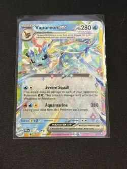 POKEMON TCG Prismatic Evolutions VAPOREON EX 023/121 Double Rare - Image 1