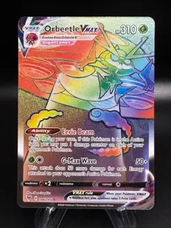 Pokemon Vivid Voltage ORBEETLE VMAX Rainbow Secret Rare Full Art #186/185 - Image 1