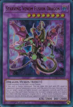 YuGiOh 1st Edition Starving Venom Fusion Dragon Ultra Rare LEDD-ENC25 - Image 1